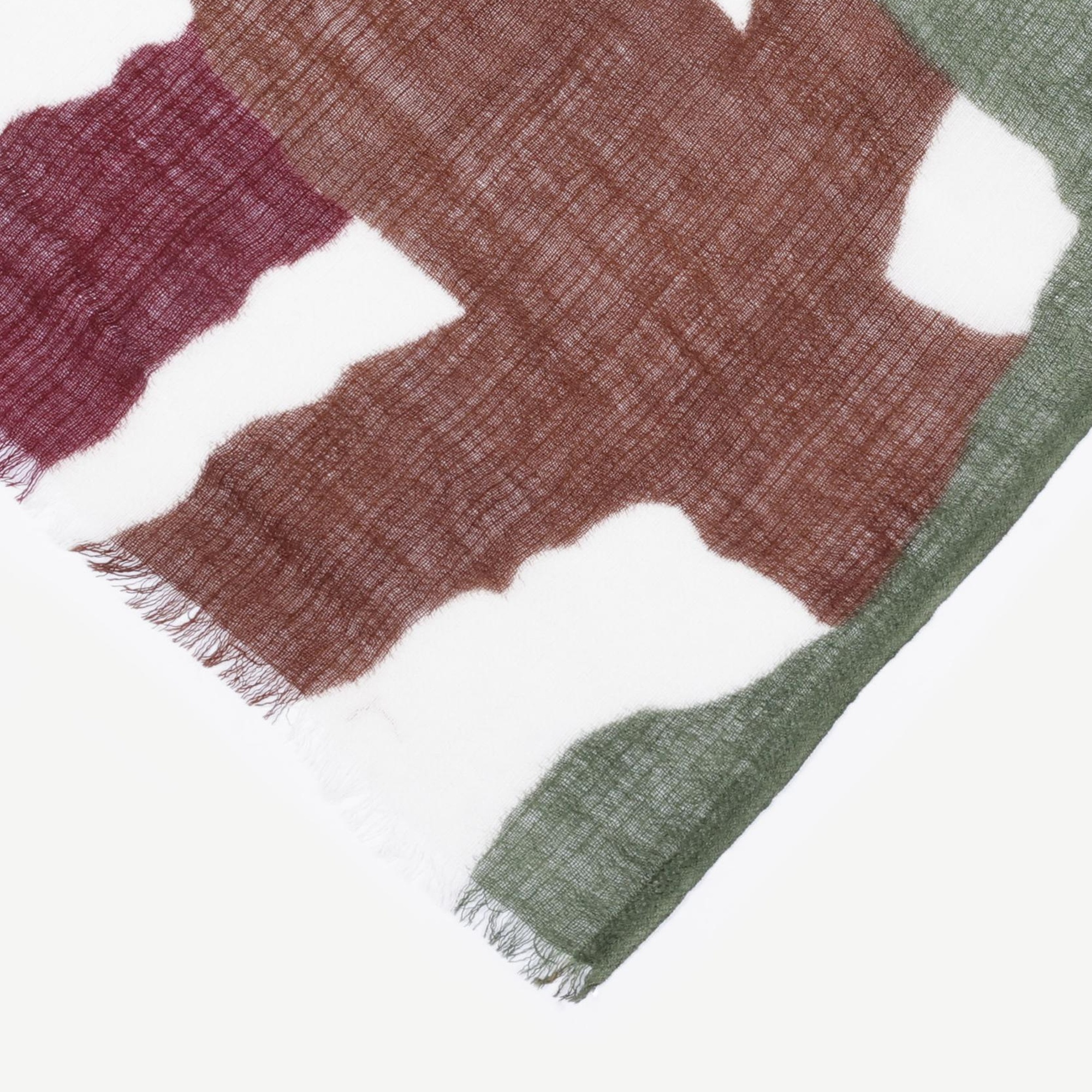 YARGICI Renk Bloklu Yün Şal