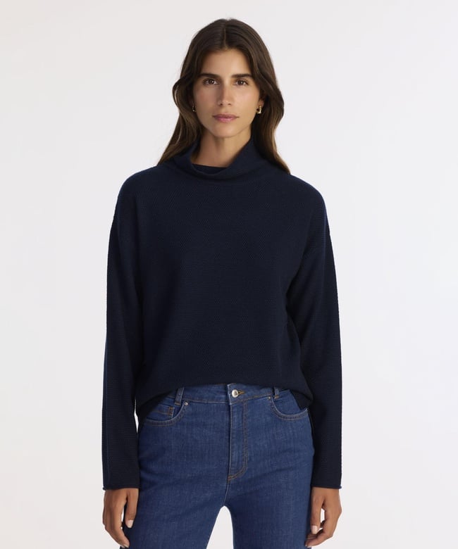  YARGICI Geniş Balıkçı Yaka Uzun Kol Kazak