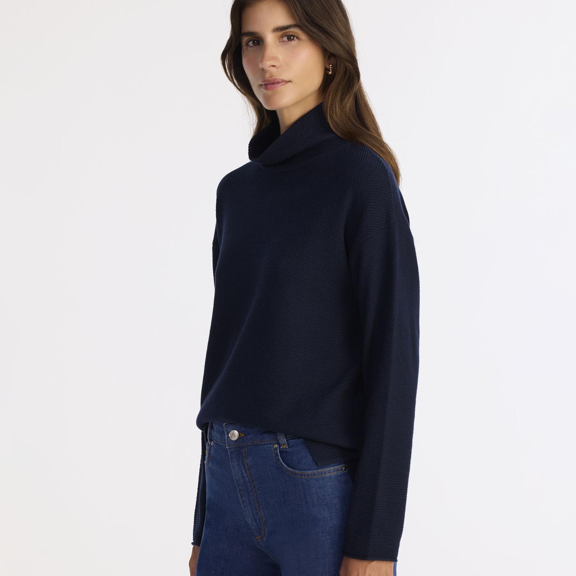 YARGICI Geniş Balıkçı Yaka Uzun Kol Kazak