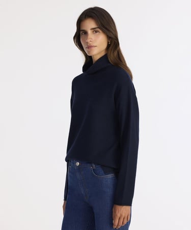  YARGICI Geniş Balıkçı Yaka Uzun Kol Kazak