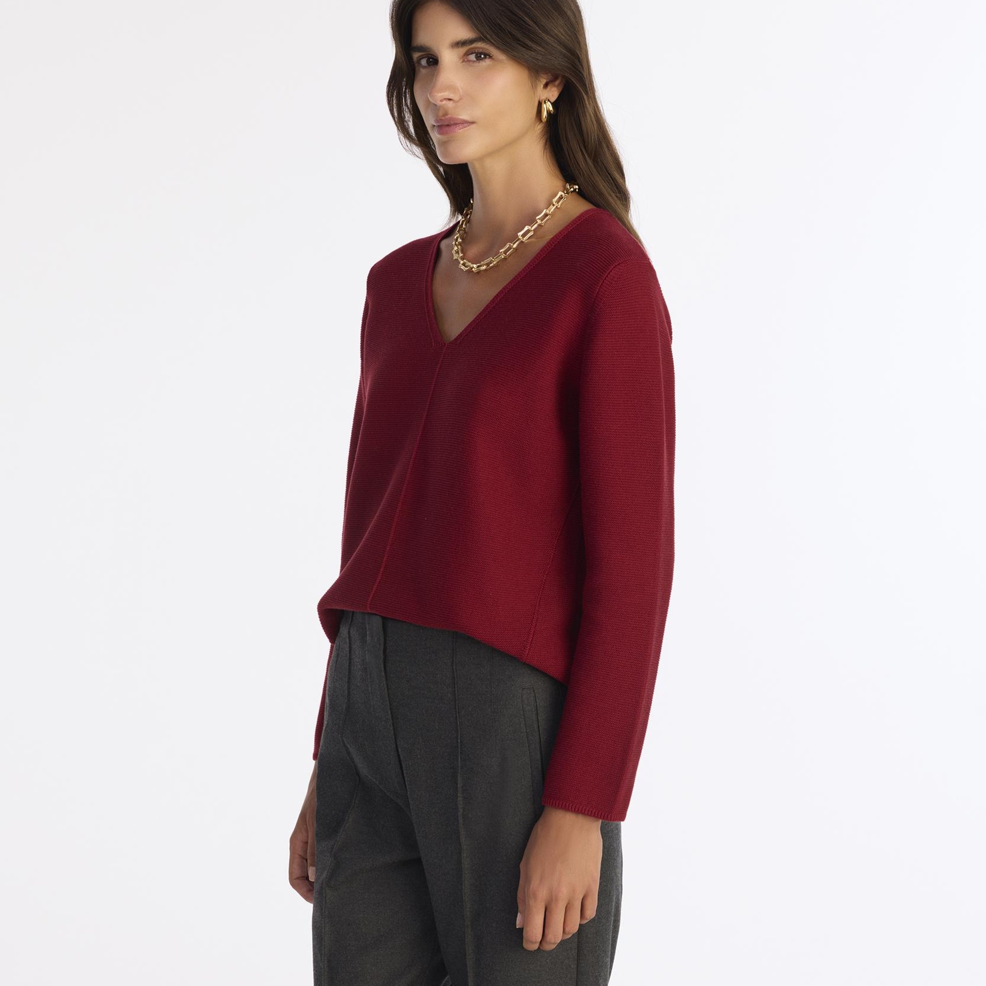 YARGICI Regular V Yaka Uzun Kol Kazak