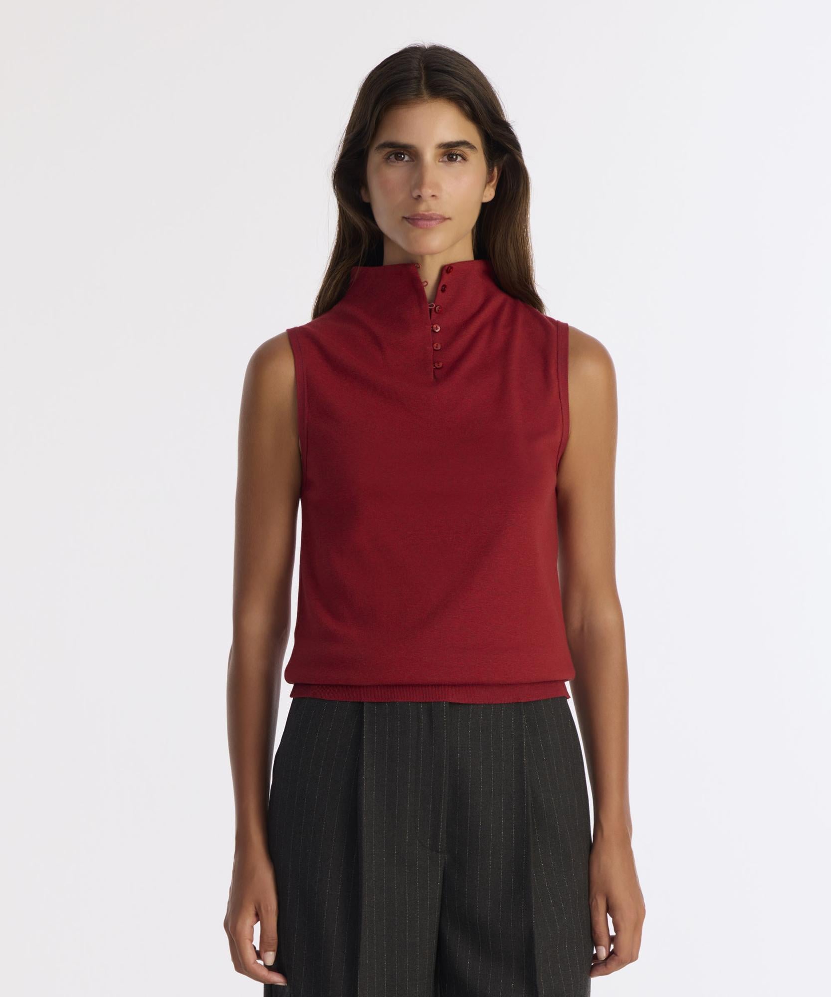  YARGICI Regular Yarım Balıkçı Yaka Kolsuz Kazak