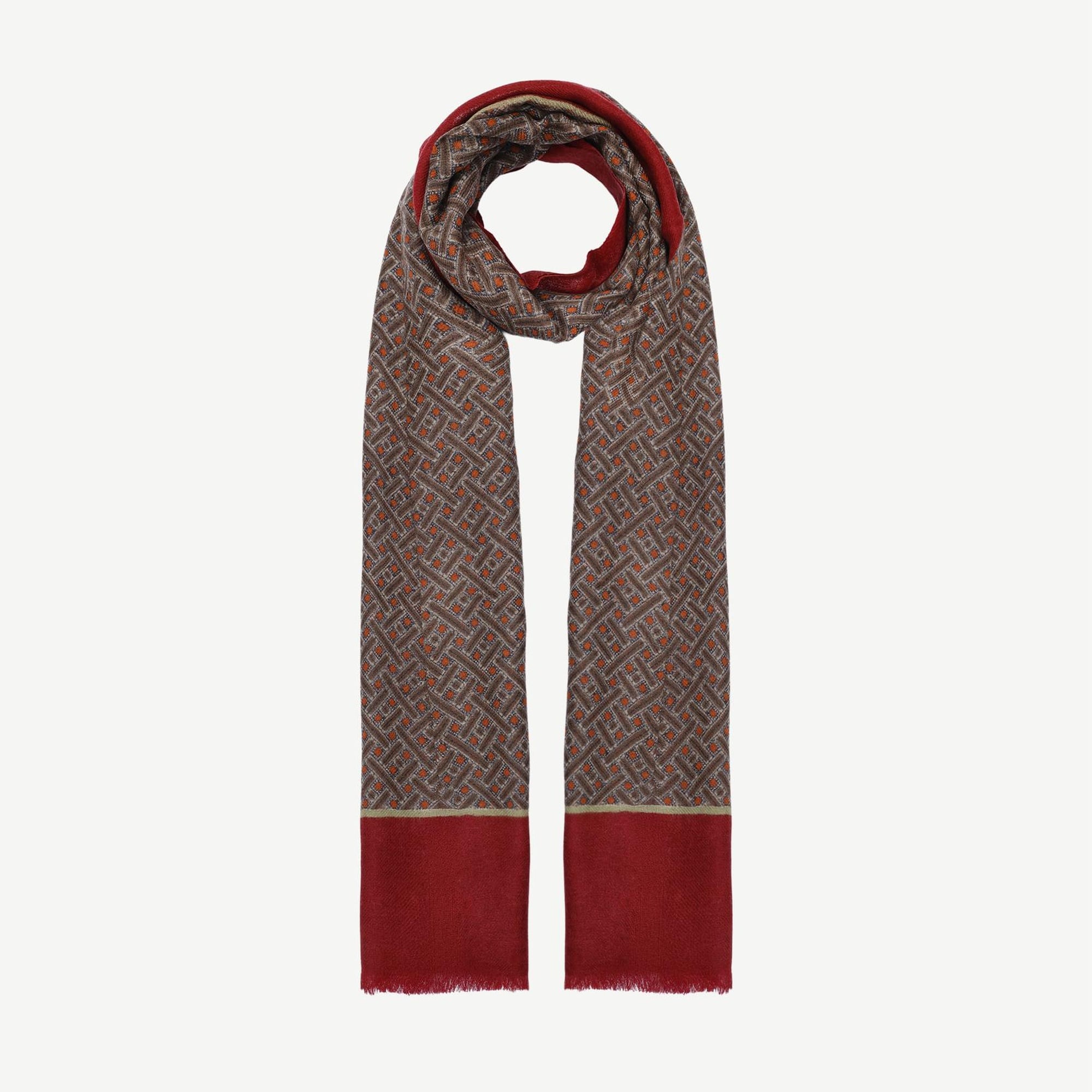 YARGICI Geometrik Desenli Yün Şal