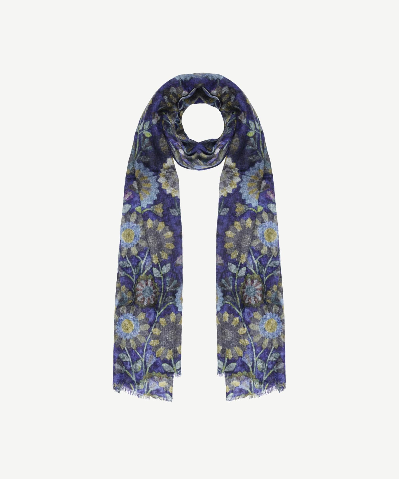  YARGICI Çiçek Desenli Yün Şal