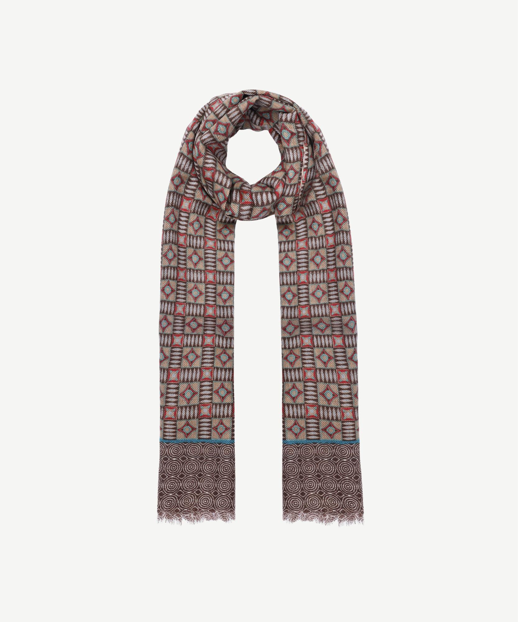  YARGICI Geometrik Desenli Ve Yün Karışımlı Şal