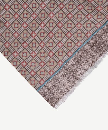  YARGICI Geometrik Desenli Ve Yün Karışımlı Şal