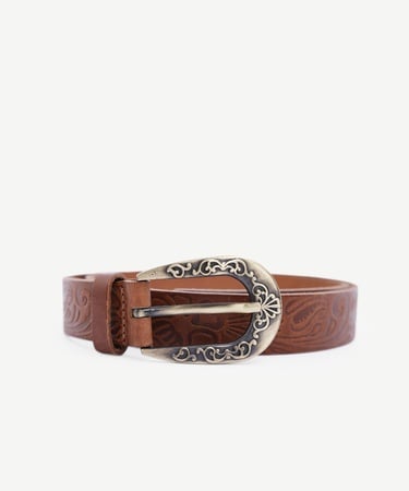  YARGICI Baskılı Deri Kemer