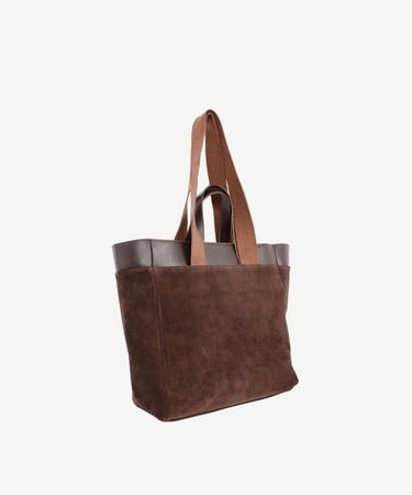  YARGICI Kolon Detaylı Süet Deri Omuz Çantası