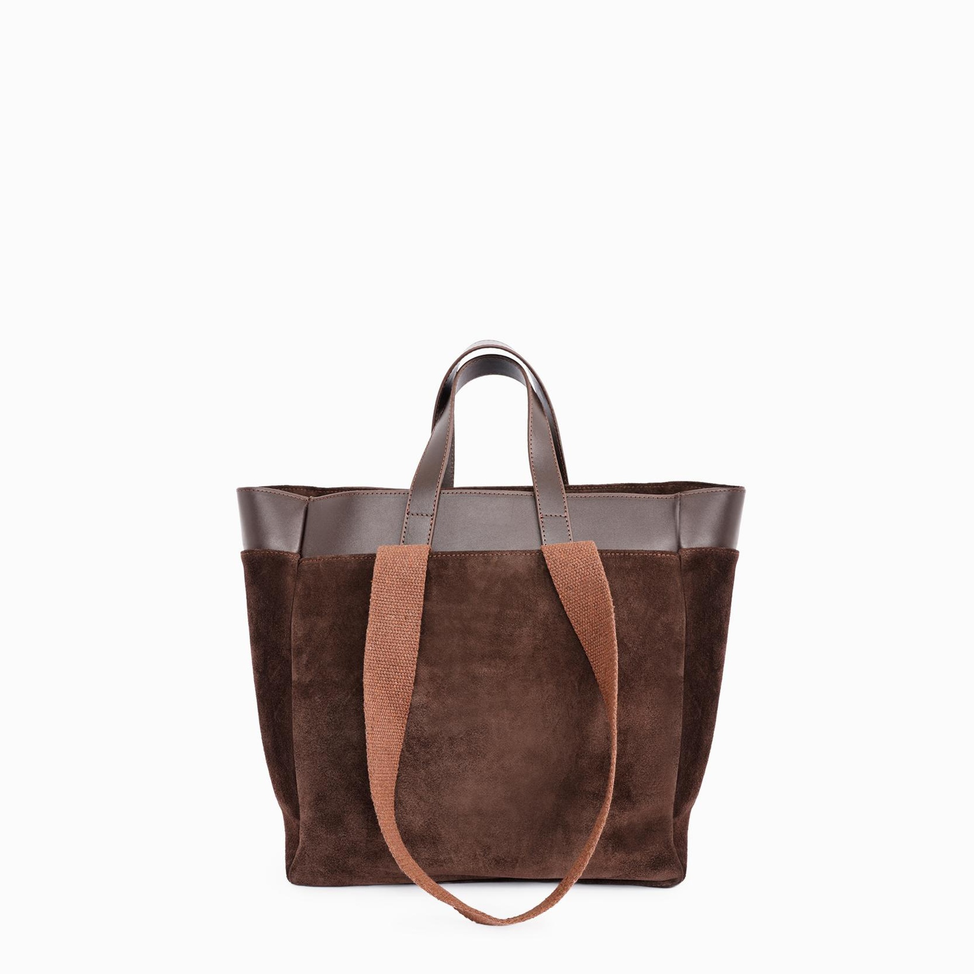 YARGICI Kolon Detaylı Süet Deri Omuz Çantası