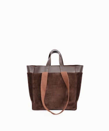  YARGICI Kolon Detaylı Süet Deri Omuz Çantası