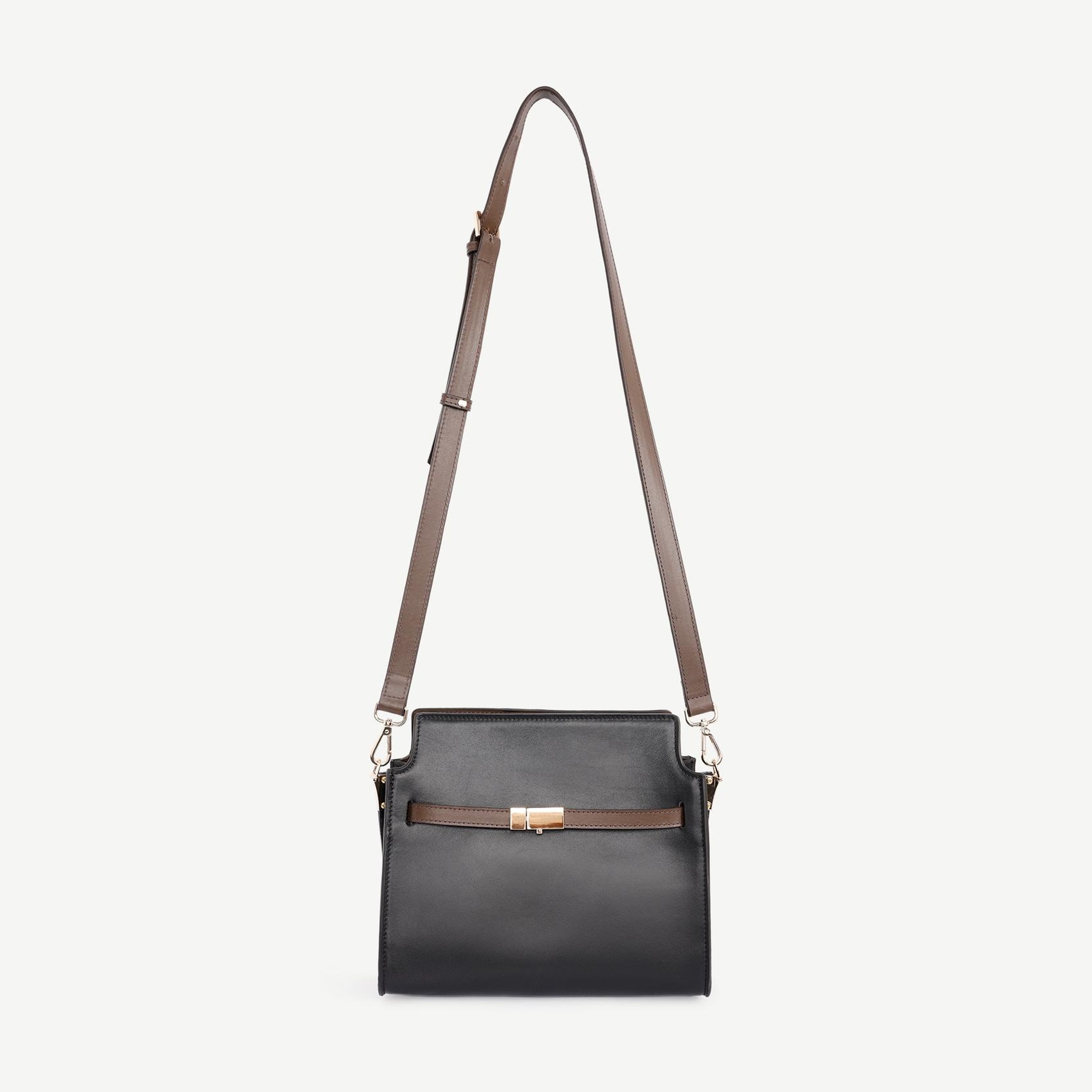 YARGICI Kemer Detaylı Deri Omuz Çantası