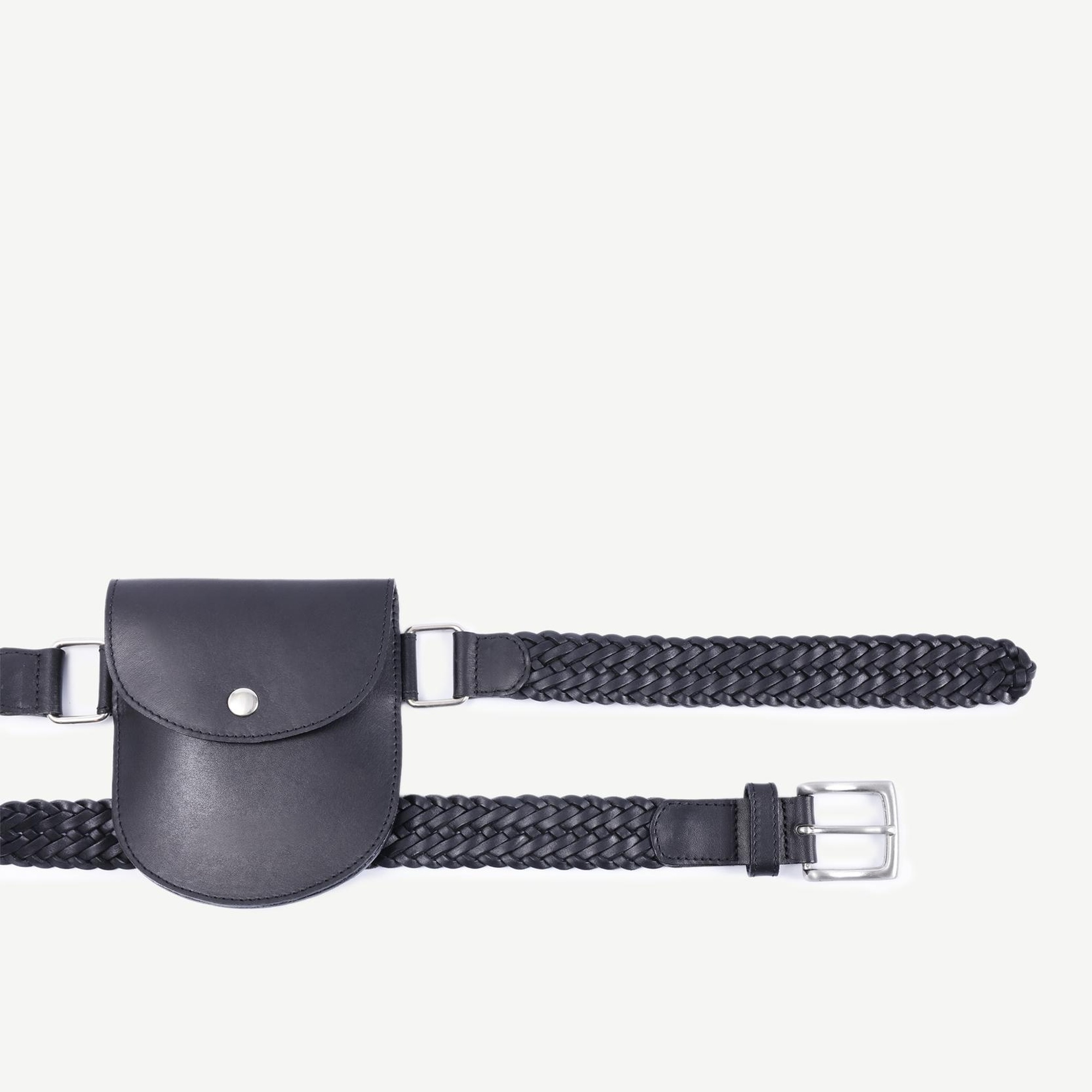 YARGICI Çanta Detaylı Deri Örgü Bel Kemeri