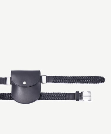  YARGICI Çanta Detaylı Deri Örgü Bel Kemeri