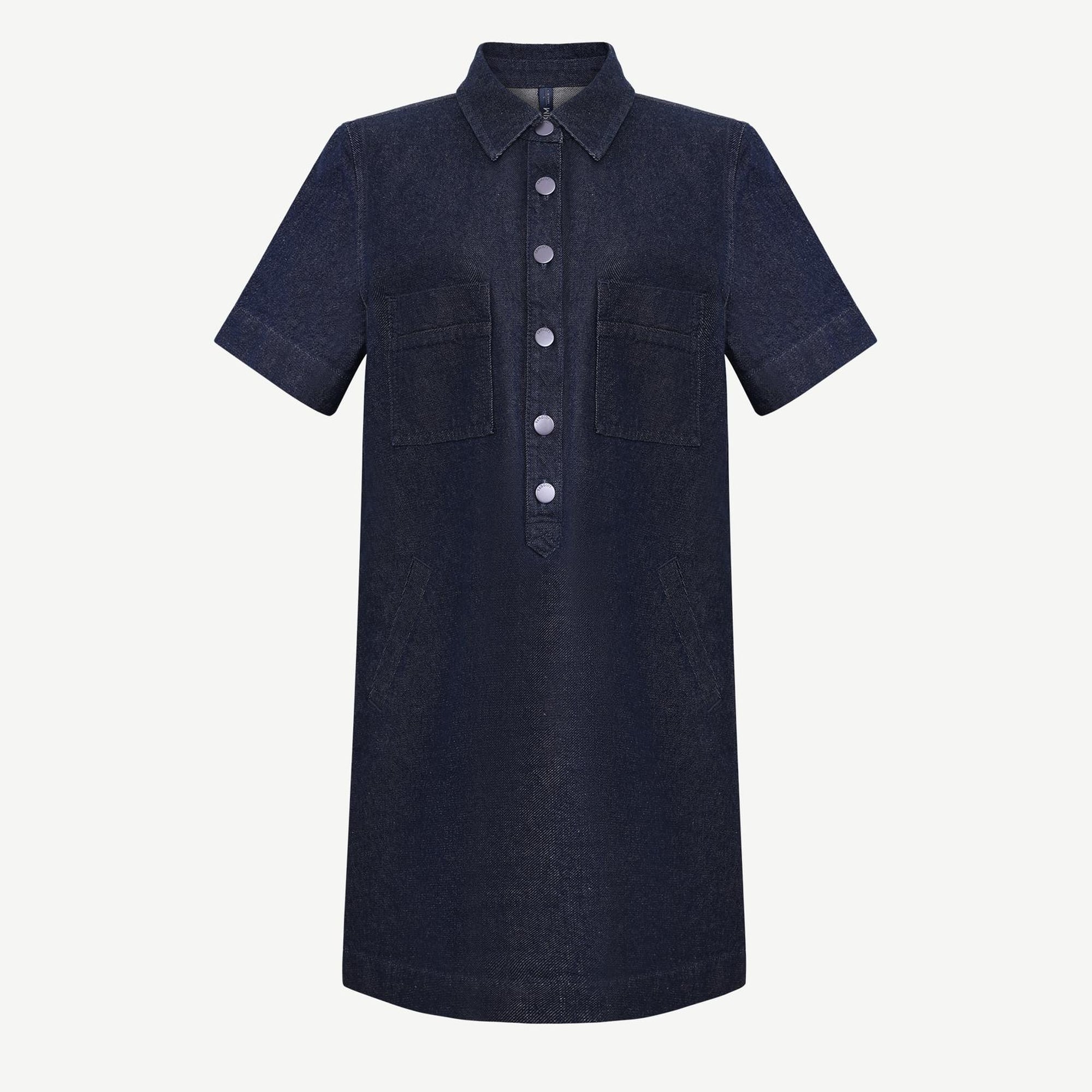 YARGICI Düz Gömlek Yaka Kısa Kol Elbise