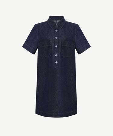  YARGICI Düz Gömlek Yaka Kısa Kol Elbise