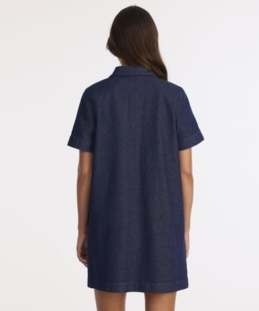  YARGICI Düz Gömlek Yaka Kısa Kol Elbise