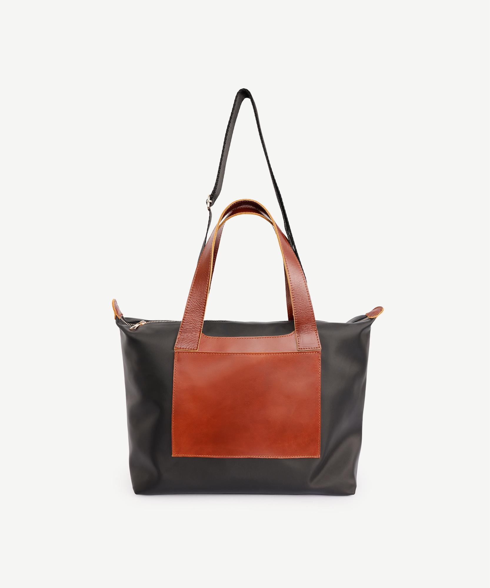  YARGICI Cep Detaylı Deri Garnili Büyük Boy Omuz Çantası