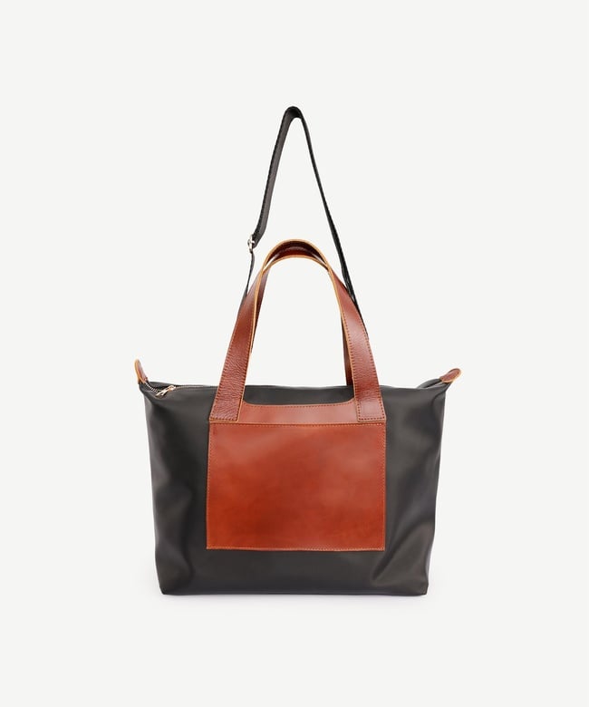  YARGICI Cep Detaylı Deri Garnili Büyük Boy Omuz Çantası