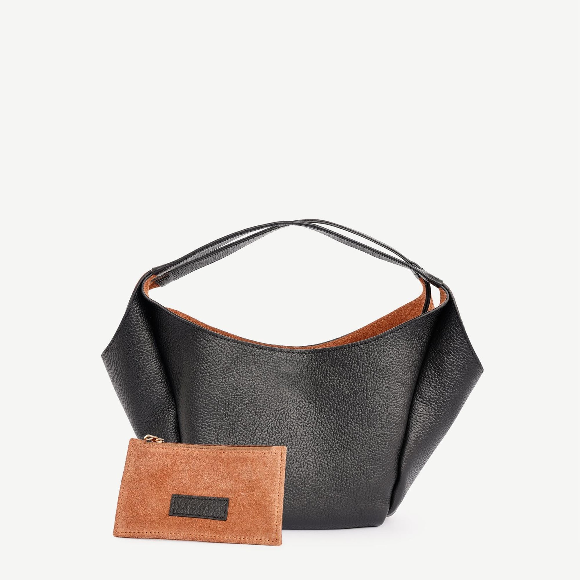 YARGICI Alcantara Astarlı Küçük Deri El Çantası