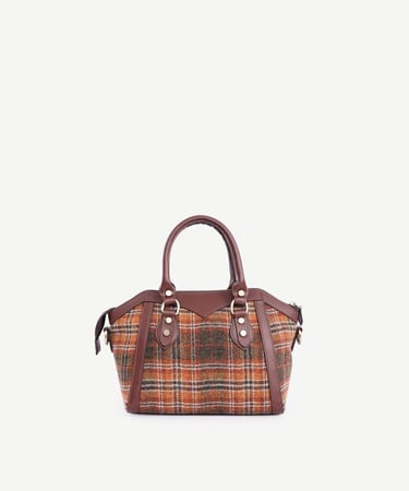  YARGICI Ekose Desenli El Çantası