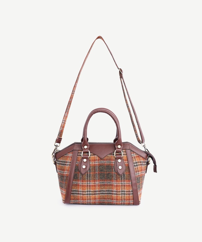  YARGICI Ekose Desenli El Çantası