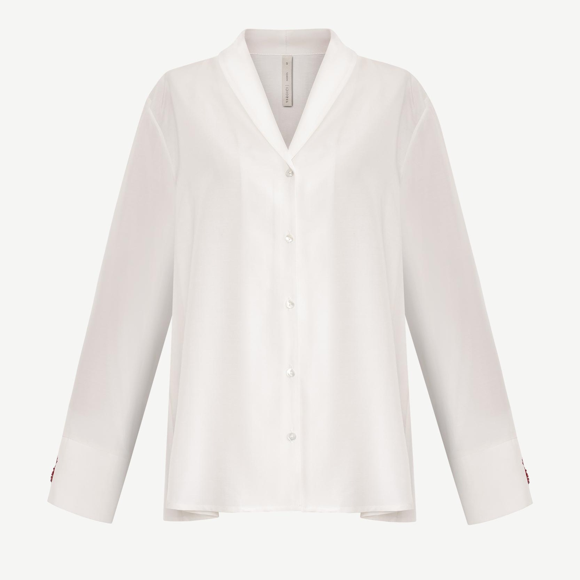 YARGICI Geniş Şal Yaka Uzun Kol Gömlek