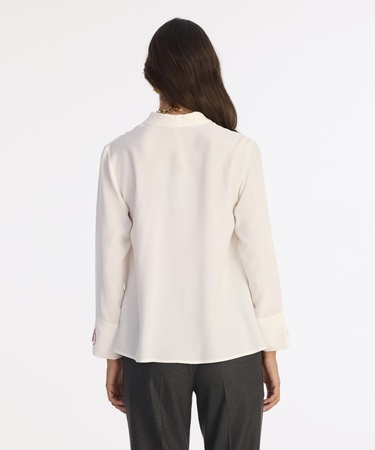  YARGICI Geniş Şal Yaka Uzun Kol Gömlek