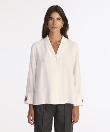  YARGICI Geniş Şal Yaka Uzun Kol Gömlek