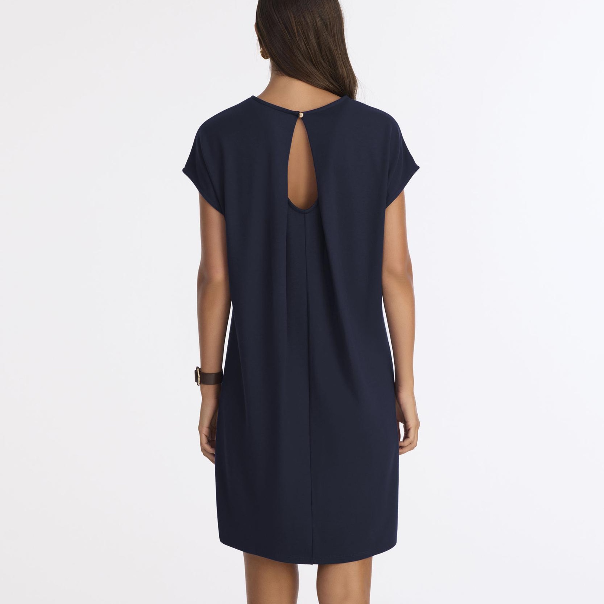YARGICI Arka Detaylı Kısa Kollu Kısa Elbise