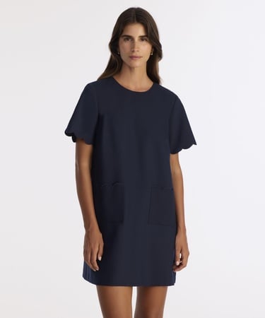  YARGICI Bol Bisiklet Yaka Kısa Kol Elbise