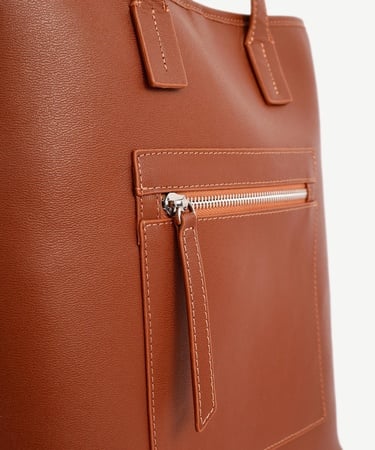  YARGICI Fermuarlı Deri El Çantası