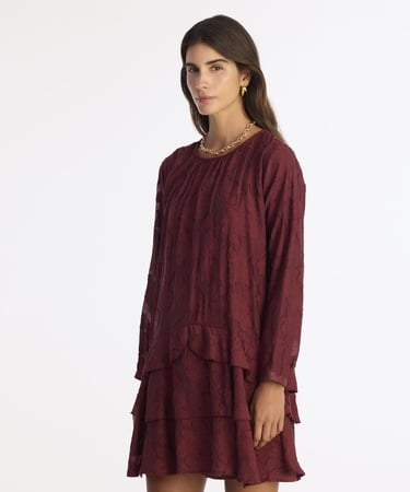  YARGICI Düz Bisiklet Yaka Uzun Kol Elbise