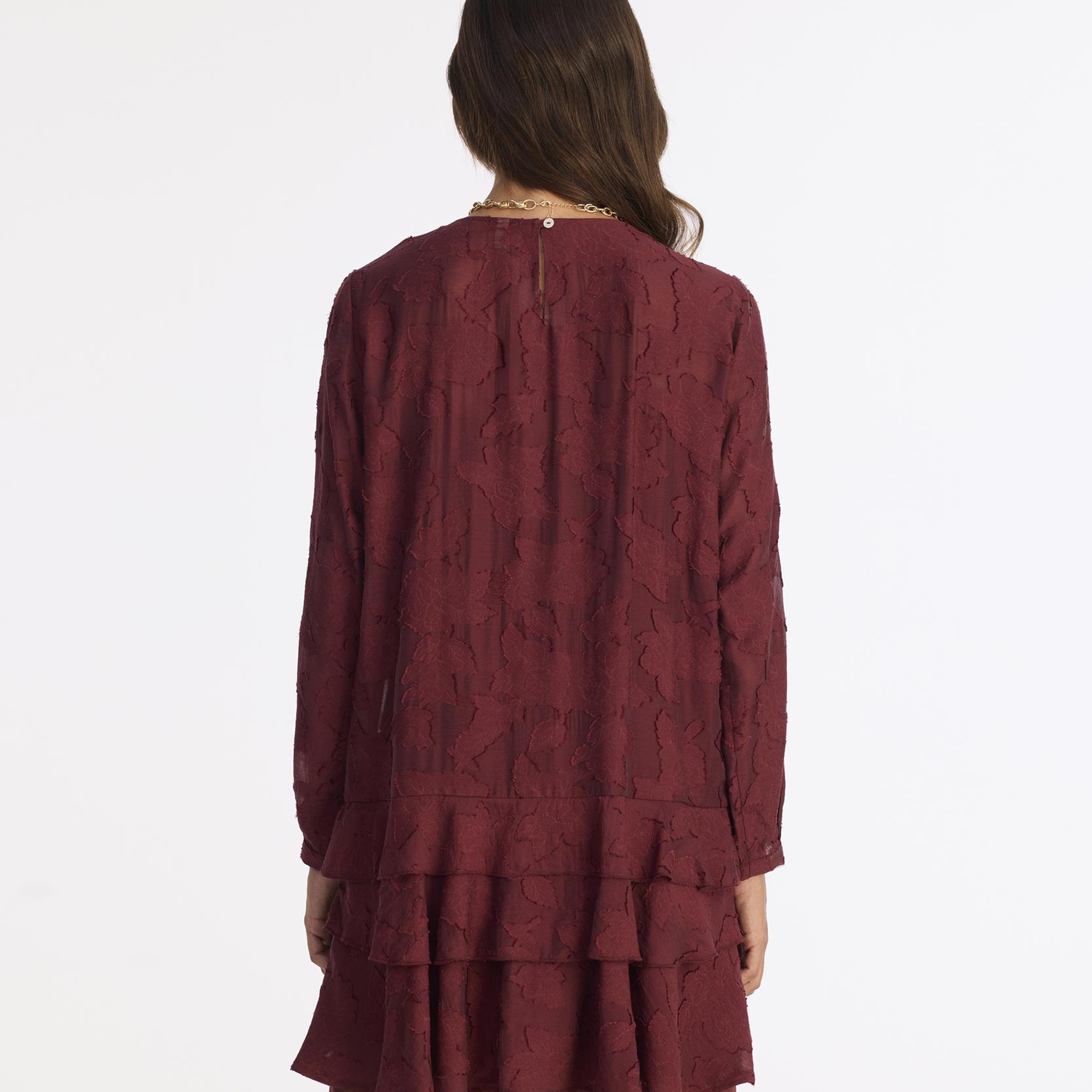 YARGICI Düz Bisiklet Yaka Uzun Kol Elbise