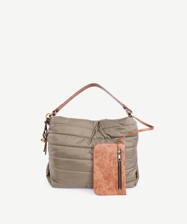  YARGICI Kapitone Kumaş Omuz Çantası