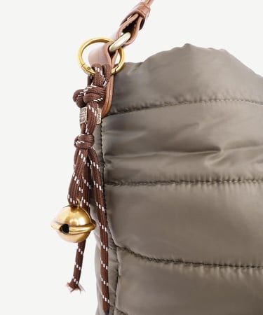  YARGICI Kapitone Kumaş Omuz Çantası