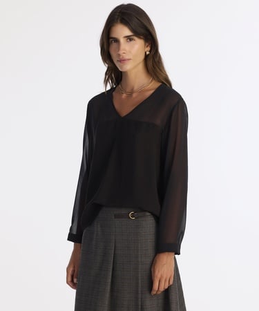  YARGICI Regular V Yaka Uzun Kol Bluz