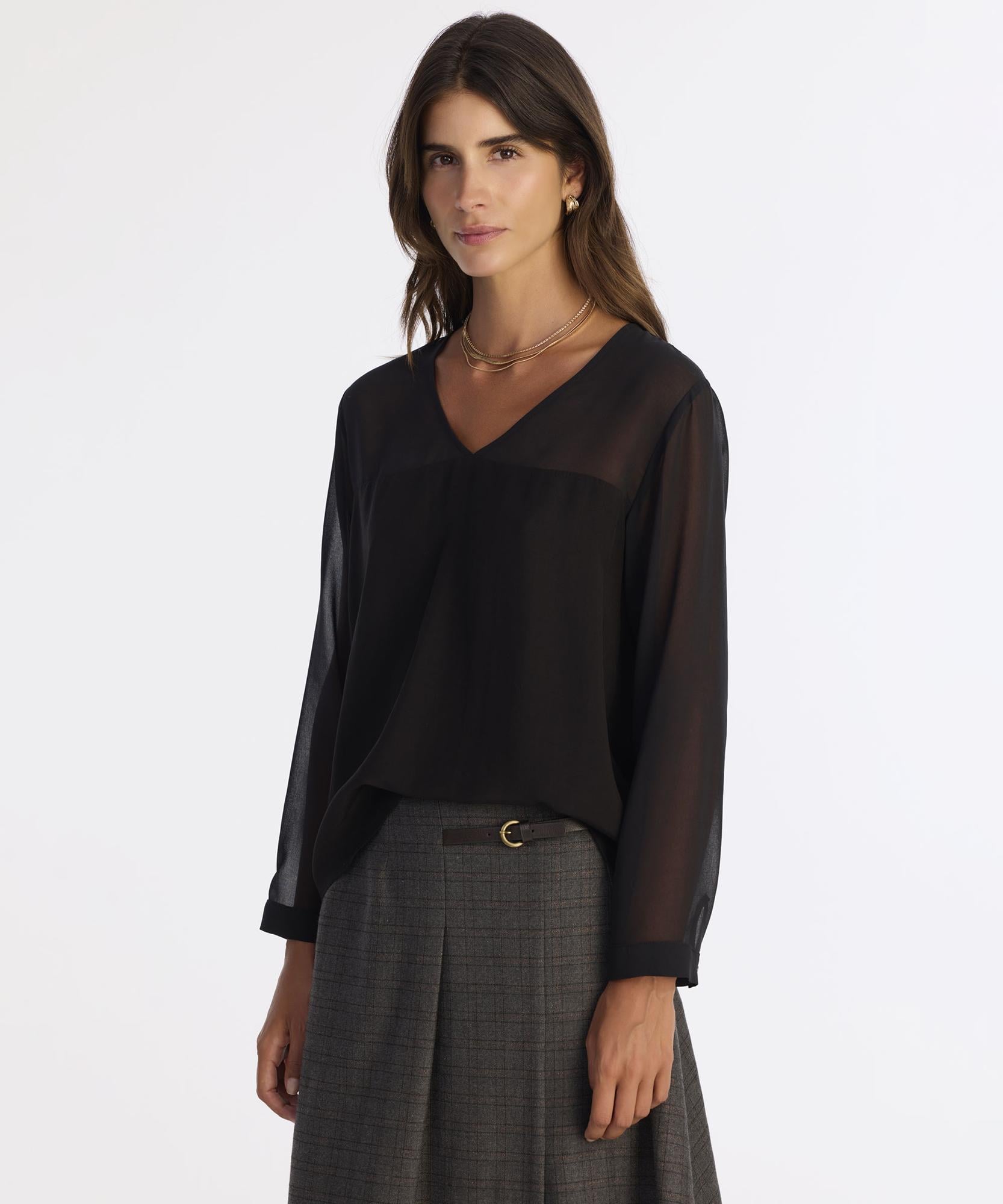  YARGICI Regular V Yaka Uzun Kol Bluz