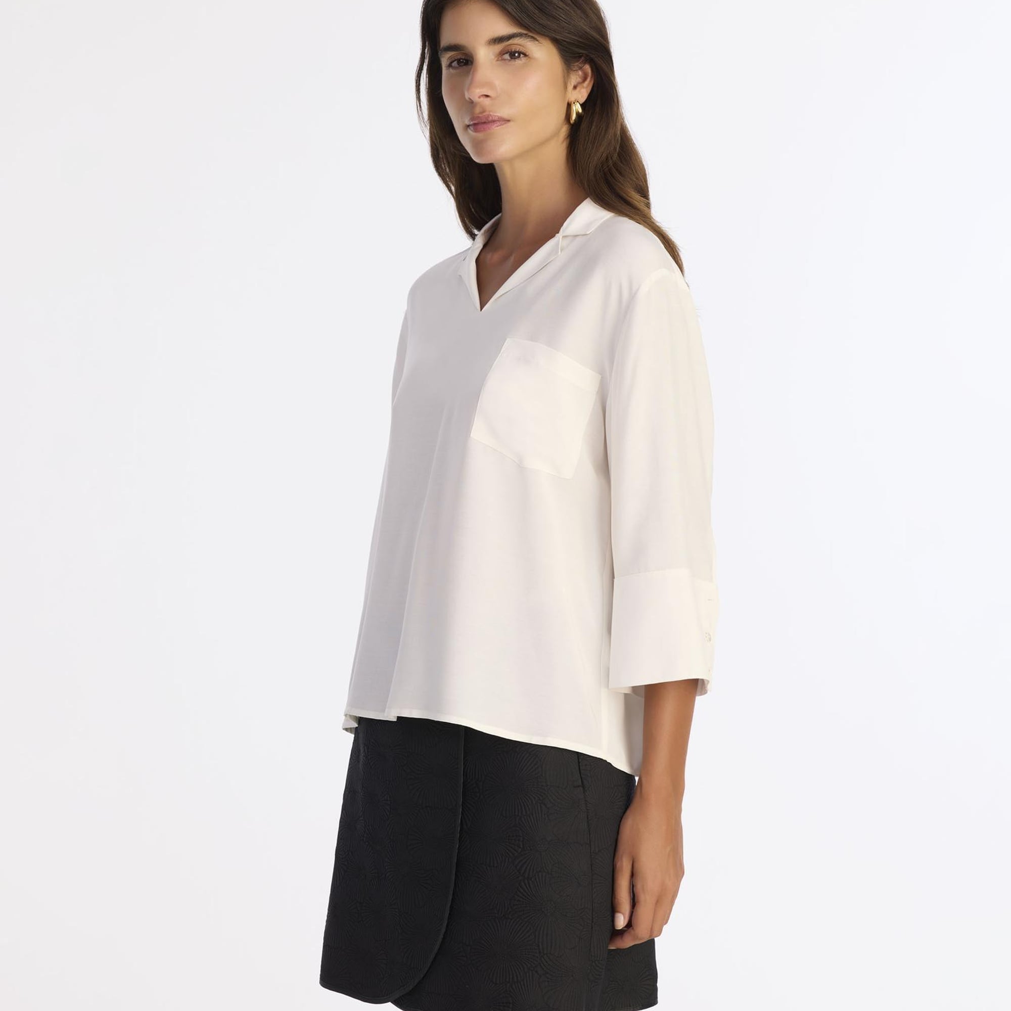 YARGICI Regular Gömlek Yaka 3/4 Kol Bluz