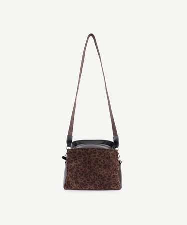 YARGICI Leopar Desenli Deri Omuz Çantası