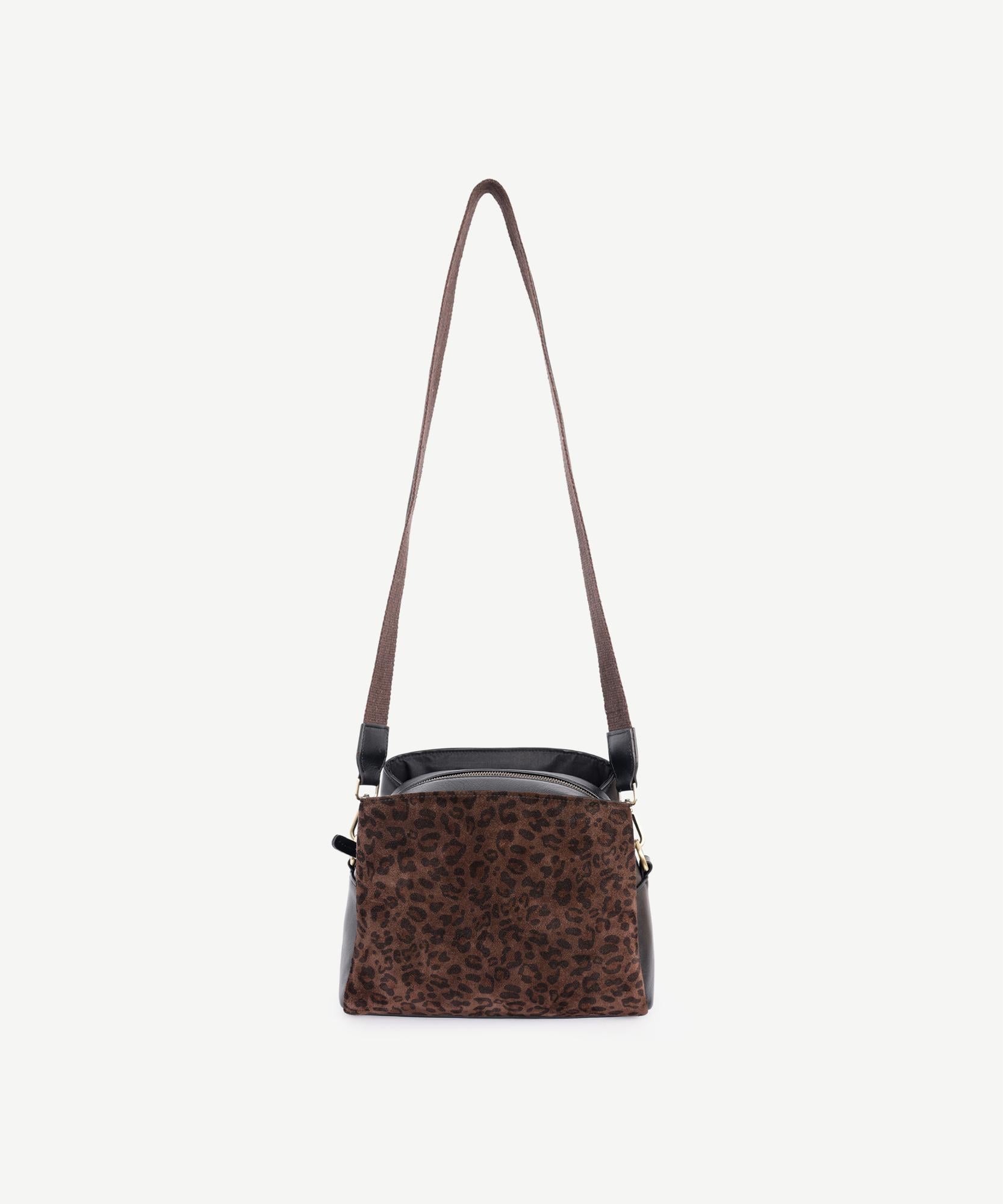  YARGICI Leopar Desenli Deri Omuz Çantası