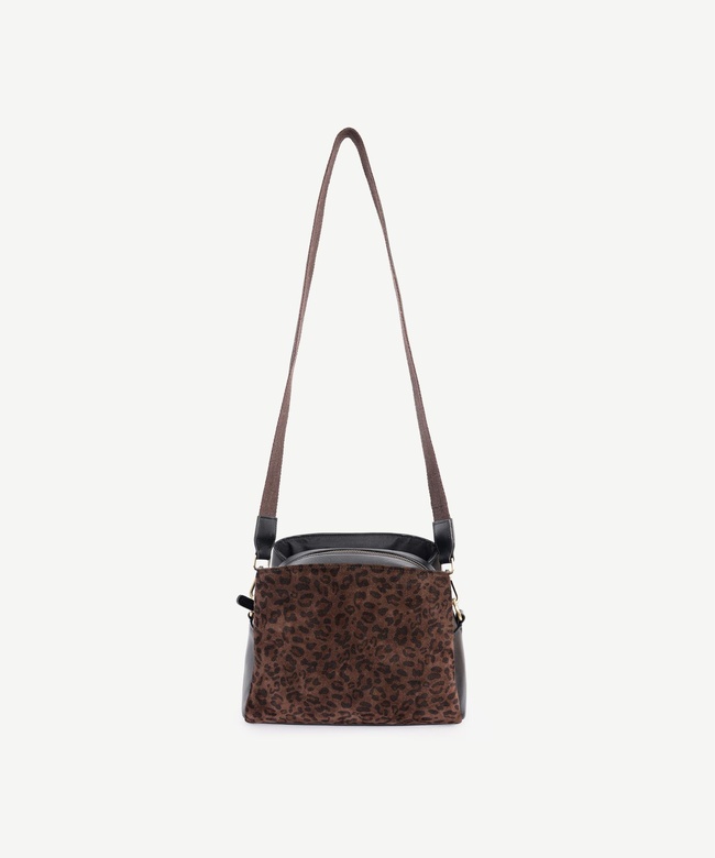  YARGICI Leopar Desenli Deri Omuz Çantası
