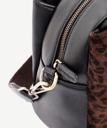  YARGICI Leopar Desenli Deri Omuz Çantası