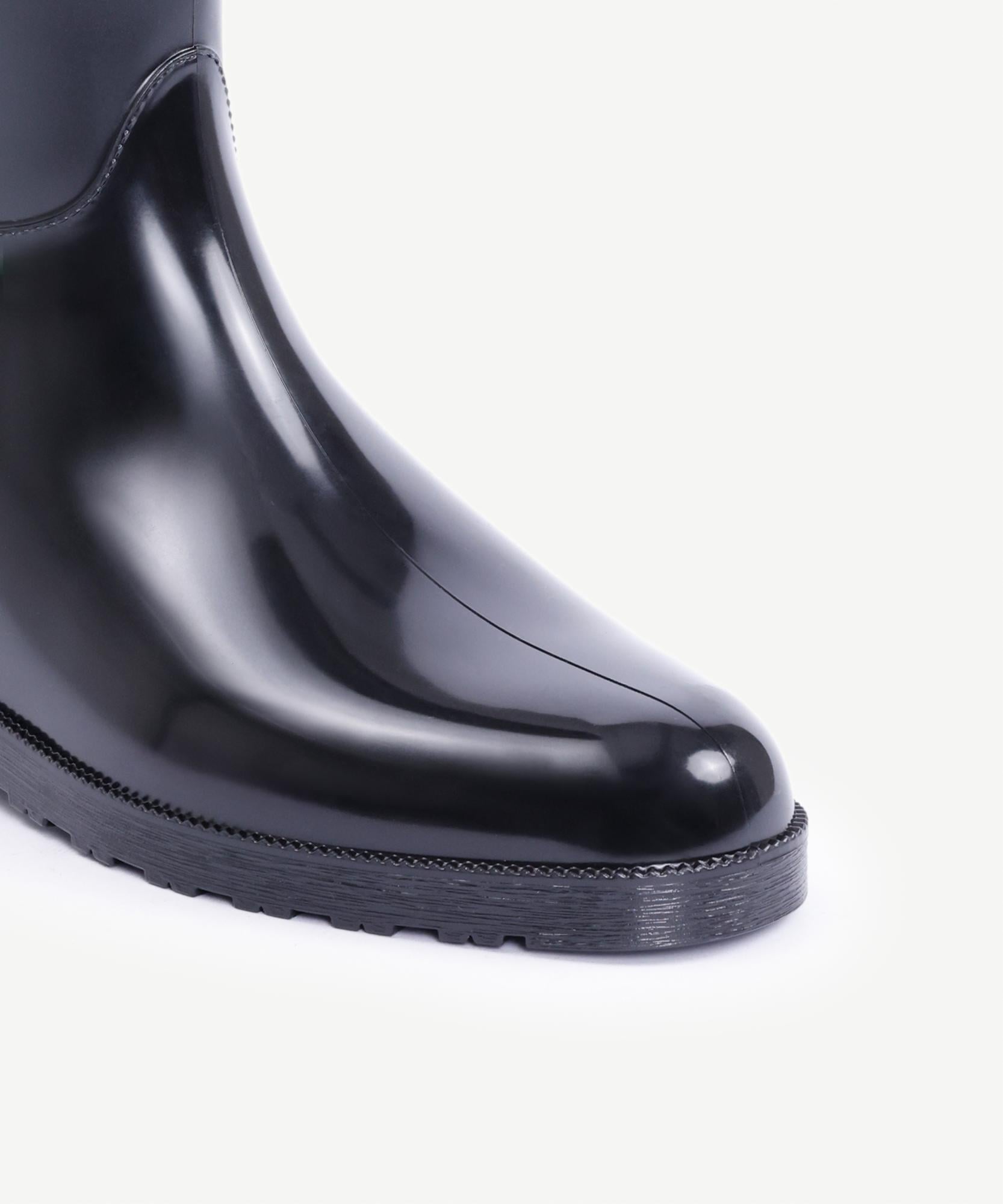 Yargıcı Yargıcı Siyah YARGICI Deri Atkılı Yağmur Çizmesi Bot | FashFed Siyah - 3. görsel