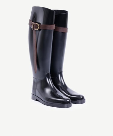  YARGICI Deri Atkılı Yağmur Çizmesi