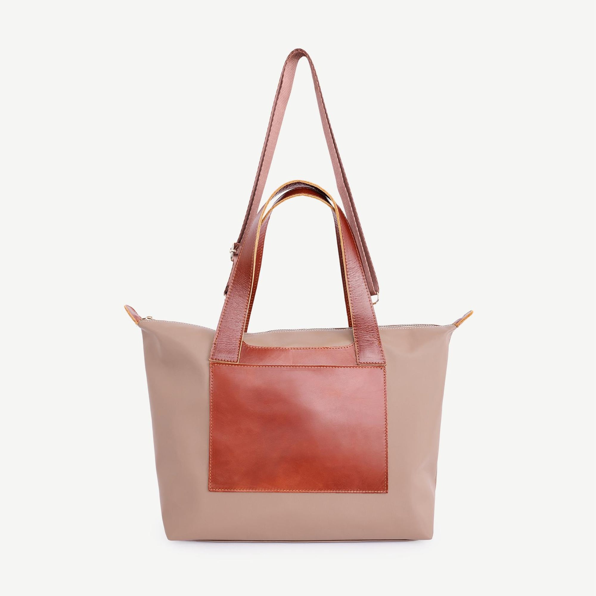 YARGICI Cep Detaylı Deri Garnili Büyük Boy Omuz Çantası