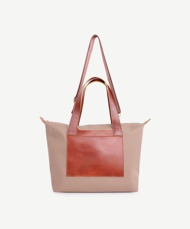  YARGICI Cep Detaylı Deri Garnili Büyük Boy Omuz Çantası