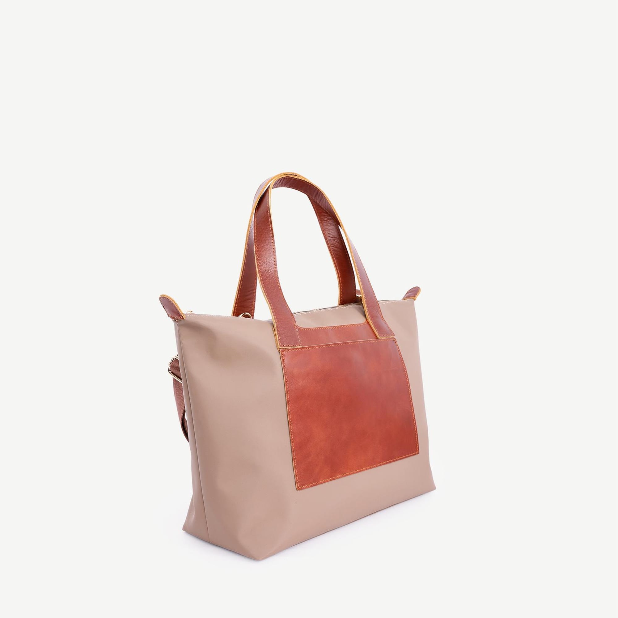 YARGICI Cep Detaylı Deri Garnili Büyük Boy Omuz Çantası