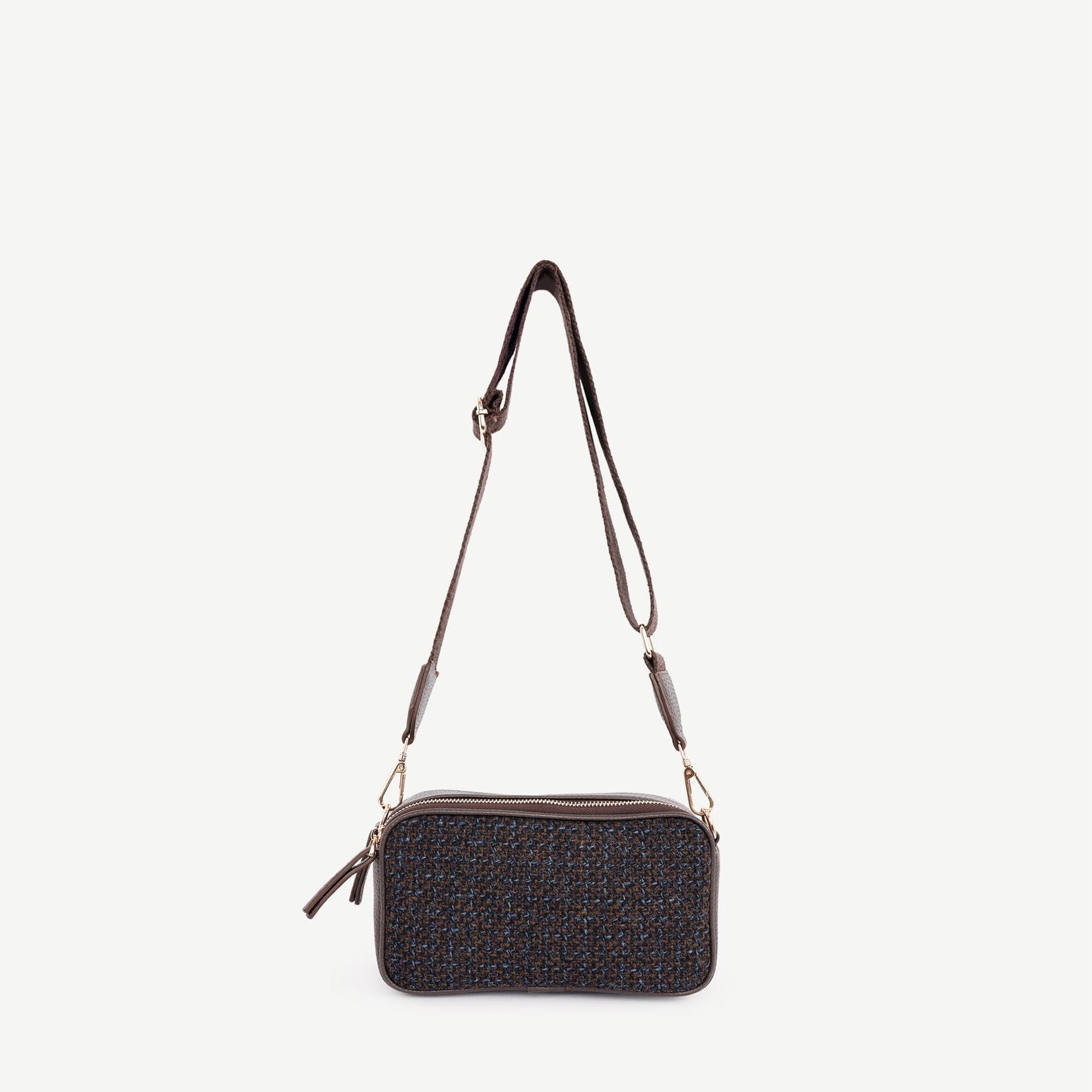 YARGICI Çift Fermuarlı Kumaş Çapraz Çanta