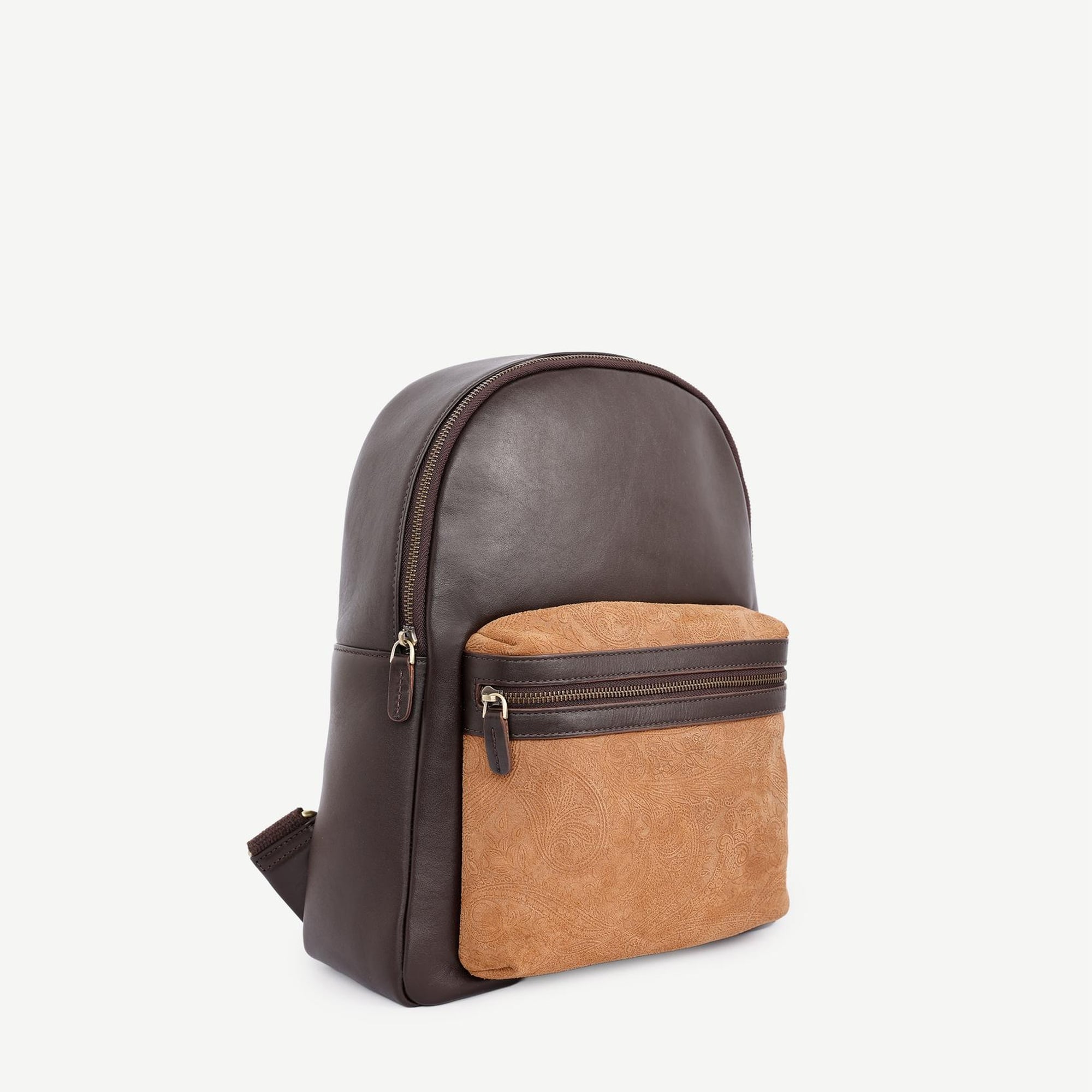 YARGICI Şal Baskı Cep Detaylı Deri Sırt Çantası