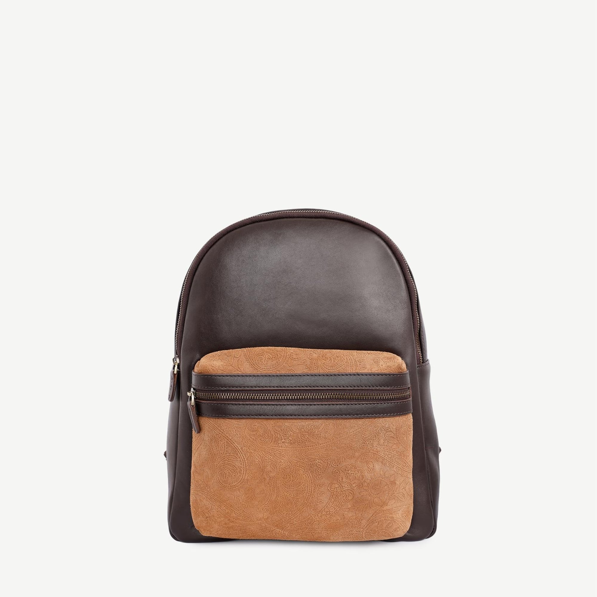 YARGICI Şal Baskı Cep Detaylı Deri Sırt Çantası